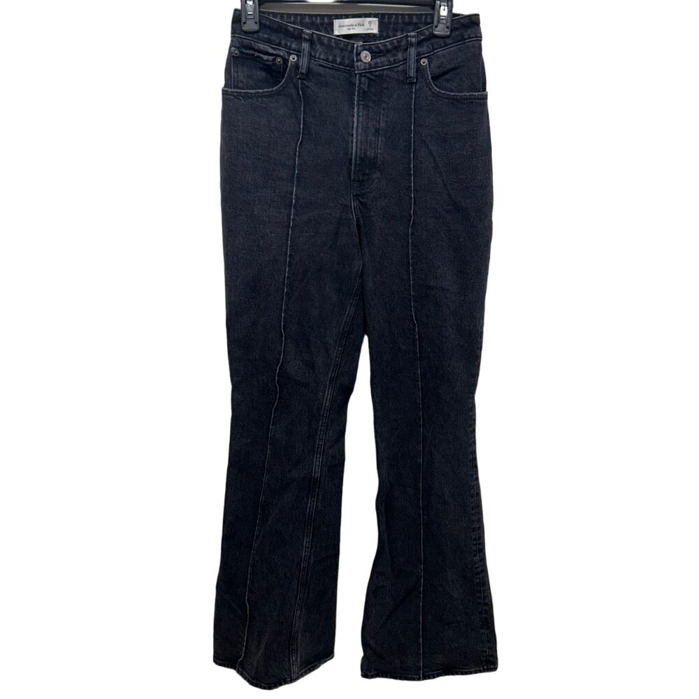 Abercrombie & Fitch curve love black high rise flare jeans 4 or 27 LONG